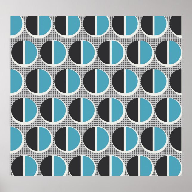 Poster Elegância Geométrica: Design de Padrão Vintage. (Frente)