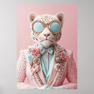 Poster Elegância Luxuosa Pink Leopard