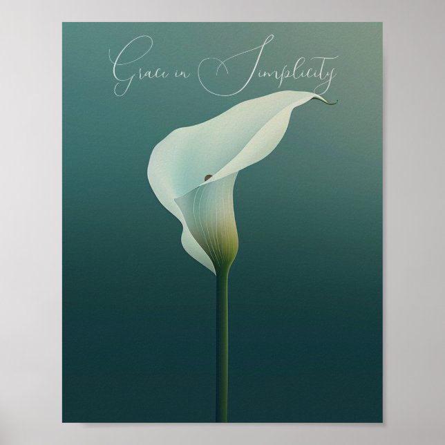 Poster Elegância na Simplicidade: A Lily Calla (Frente)