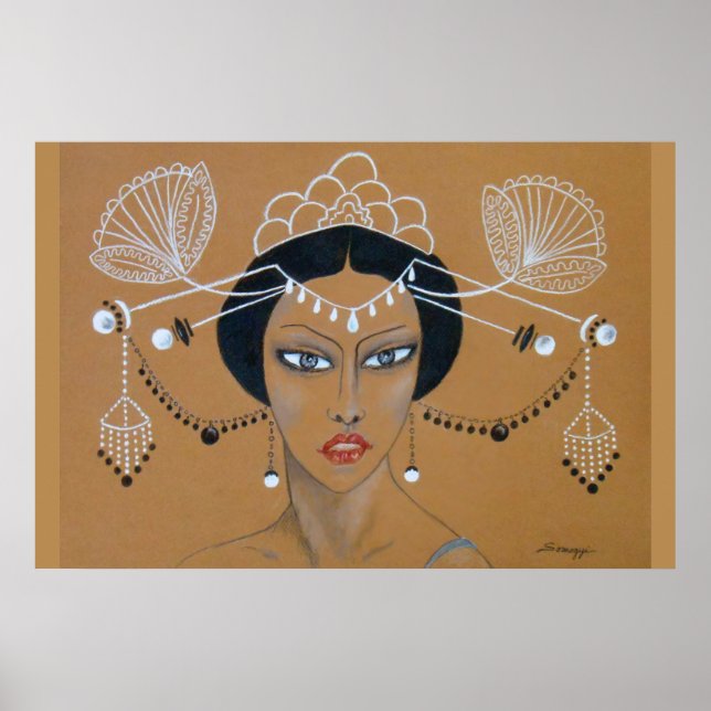 Poster "Elegância Oriental" Orig. Deco Asiático/Ar (Frente)