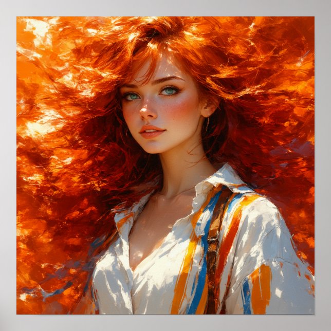 Poster Elegância radiante - Retrato petrolífero da beleza (Frente)