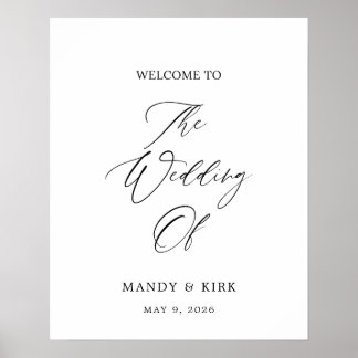 Poster Elegant 16x20 Welcome Wedding Sign | Personalized