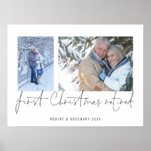 Poster Elegant 2 Photo Script Name 1 rua Natal Aposentado
