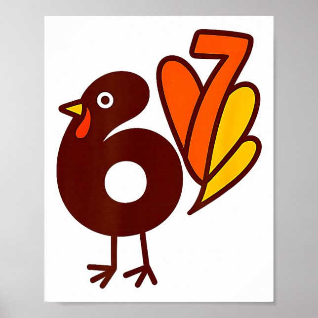 Poster Elegant 67 Turkey Bird Six Seven Silhouette Fall S (Frente)