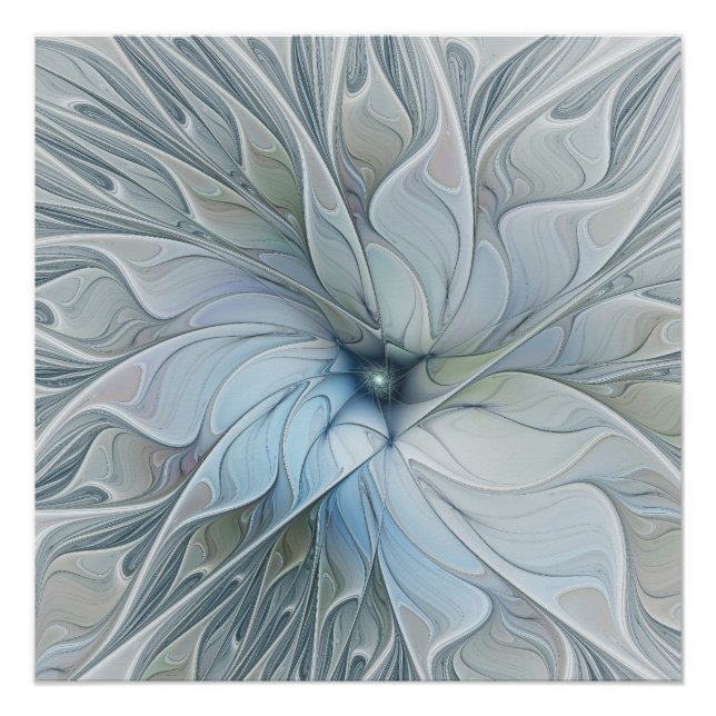 Pôster Elegant Beauty Modern Abstract Fractal Art Flower (Frente)