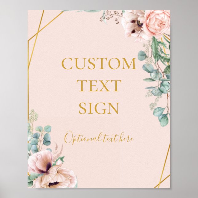 Poster Elegant Blush Floral Pastel Cards and Gifts Custom (Frente)