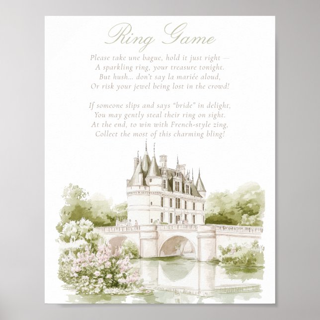 Poster Elegant Chateau French Romance Ring Game Bridal  (Frente)