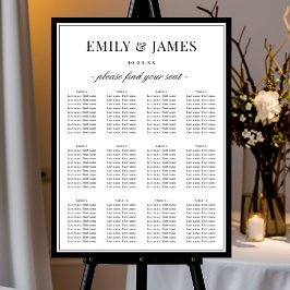 Poster Elegant Classic Border Wedding Seating Chart