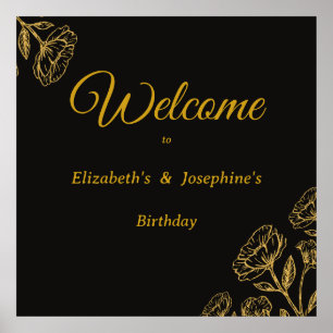 Poster Elegant Dual Birthday Soiree