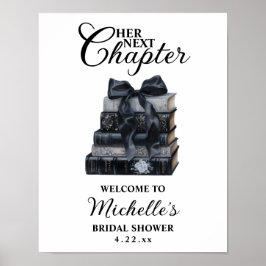 Poster Elegant Gothic Book Themed Bridal Shower 