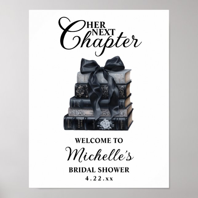Poster Elegant Gothic Book Themed Bridal Shower  (Frente)