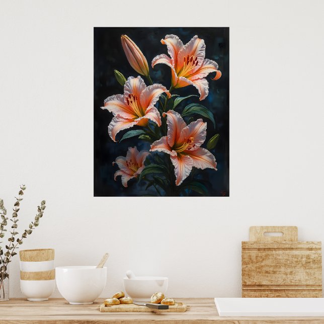 Poster Elegant Lily Flower Art – Premium Prints & Unique  (Cozinha)