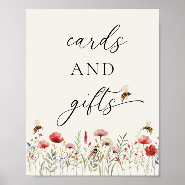 Poster Elegant Meant To Bee Wildflower Cards and Gifts (Frente)