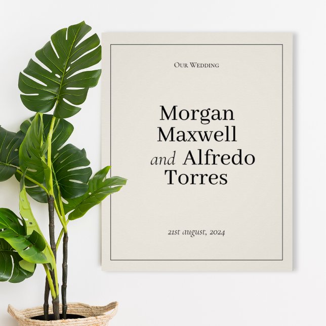 Pôster Elegant Minimalist Wedding Poster (Criador carregado)