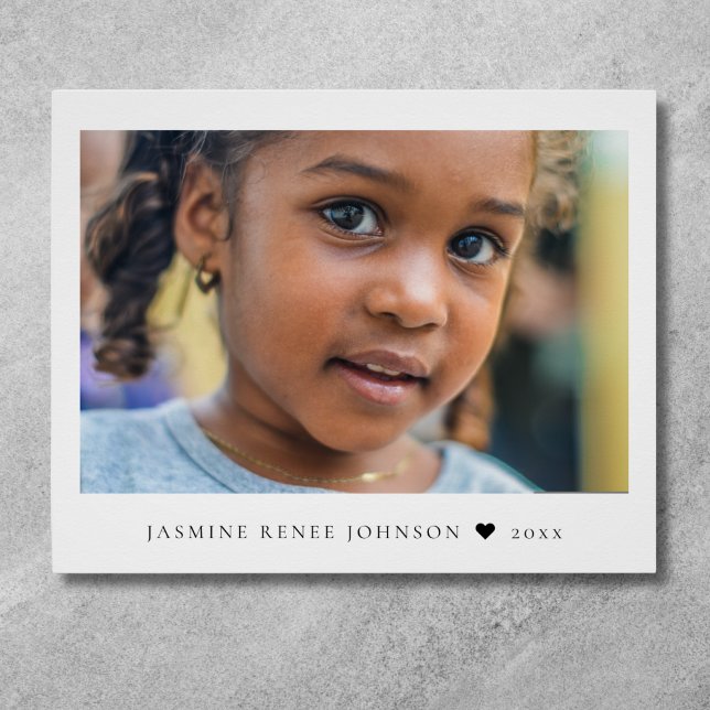 Pôster Elegant Modern Photo Name (Custom Photo Poster)