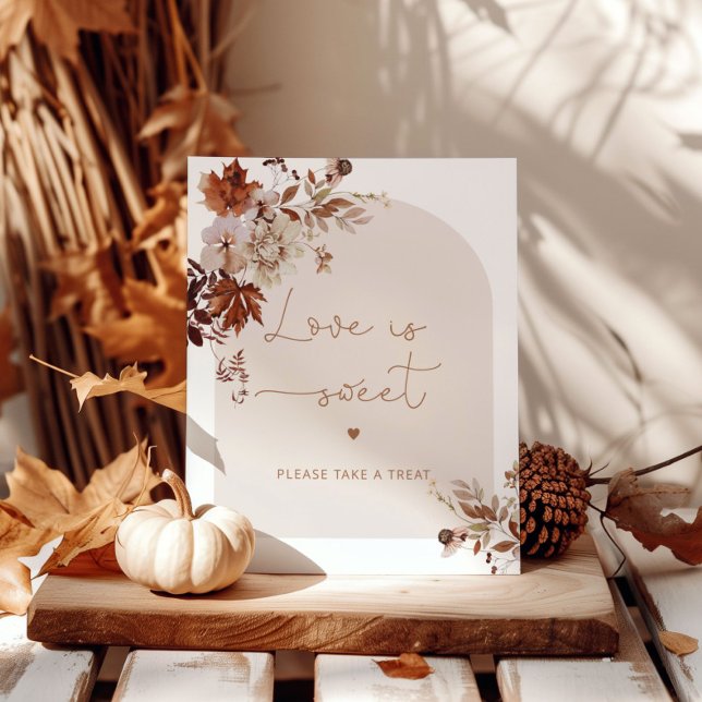 Poster Elegant outono O amor é doce aproveite um mimo Car (Criador carregado)