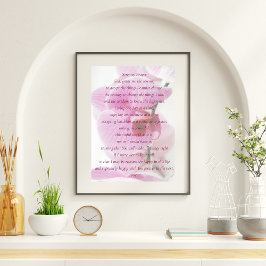 Poster Elegant Pink Orchid Script Serenity Prayer