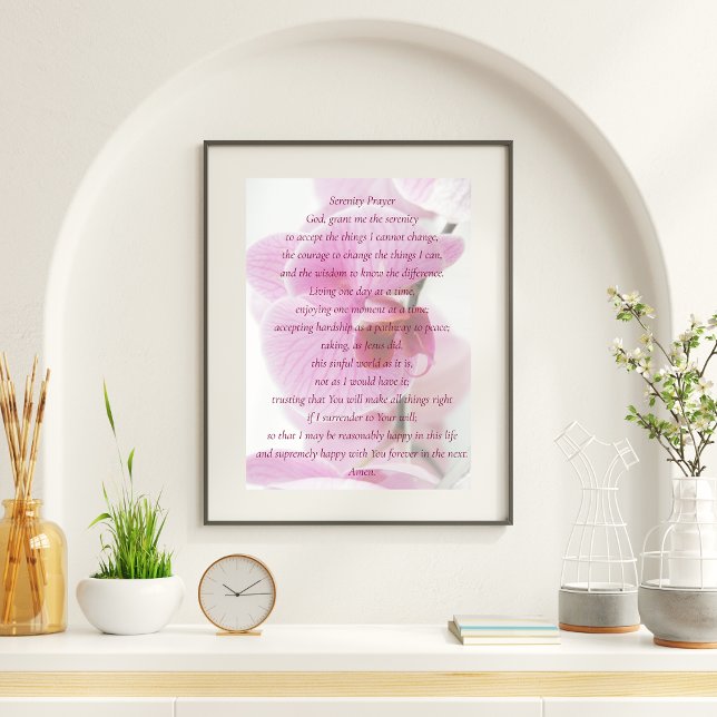 Poster Elegant Pink Orchid Script Serenity Prayer (Criador carregado)