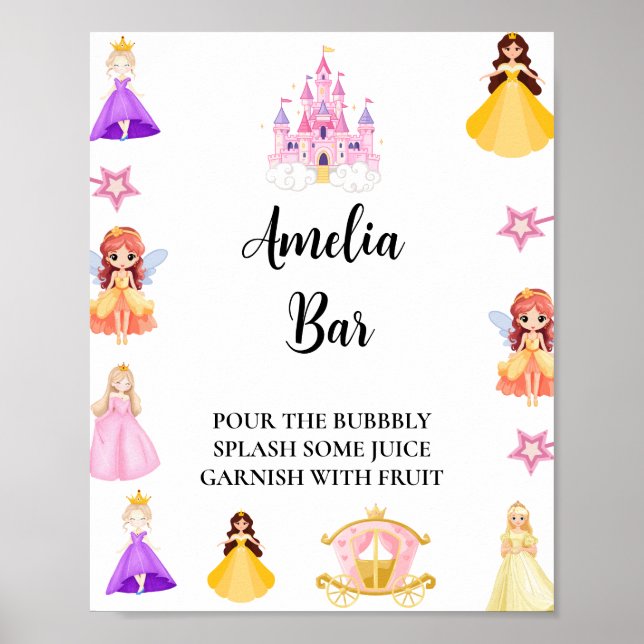 Poster Elegant Princess Birthday Celebration (Frente)