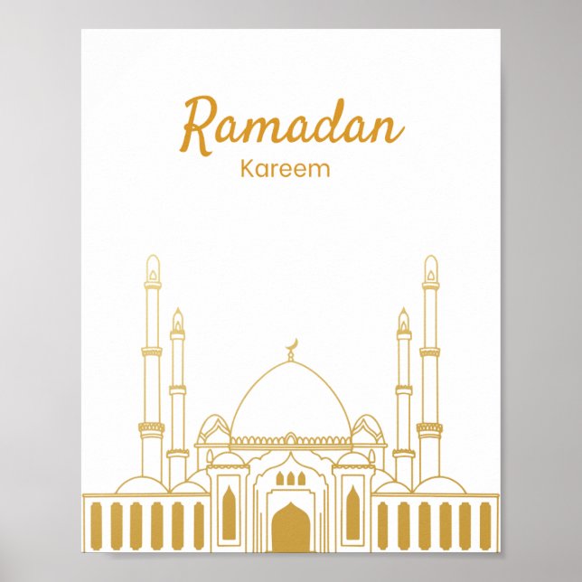 Poster Elegant Ramadan Kareem Mosque Wall Art (Frente)