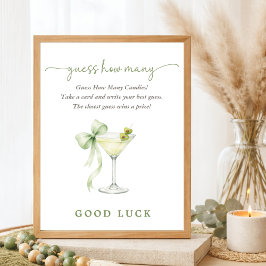 Poster Elegant Tini One  Baby Shower Game Guess How Many