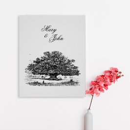 Pôster Elegant Vintage Tree Sketch Wedding Poster