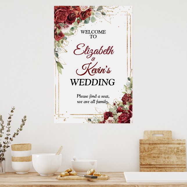 Poster Elegant Wedding Red Rose (Cozinha)