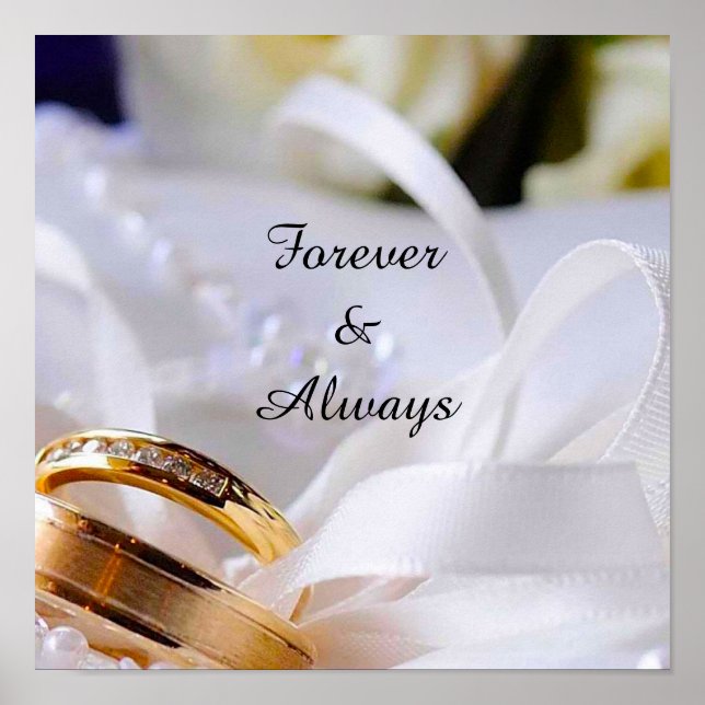 Poster Elegant Wedding Rings with Silk Ribbon Romantic💍 (Frente)