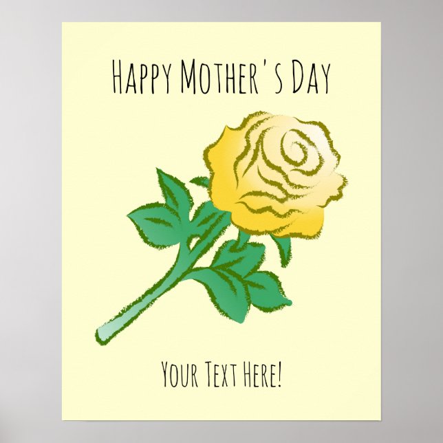 Poster Elegant Yellow Rose (Frente)