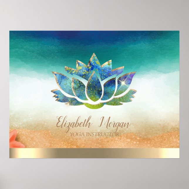 Poster Elegant Yoga Instructor Blue Lotus    (Frente)
