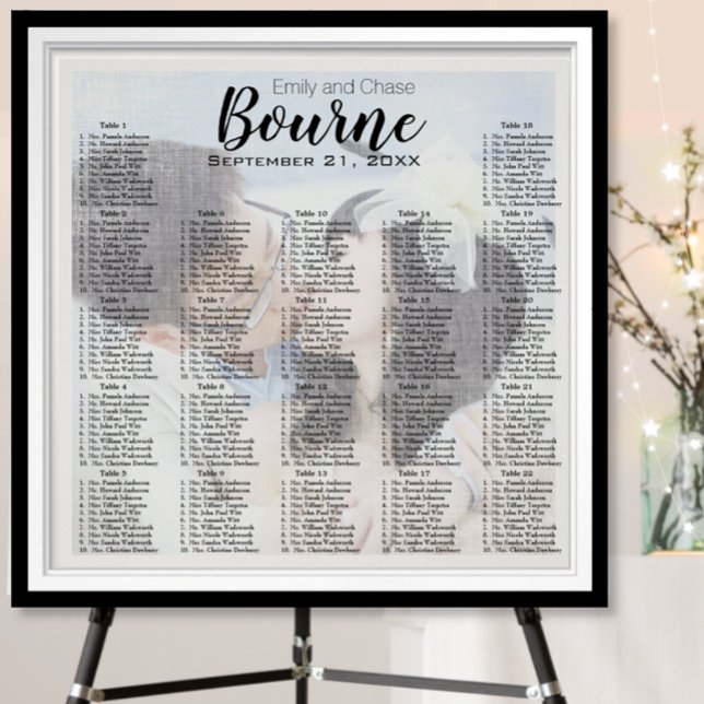 Poster Elegant Your Photo Here Wedding Seating Chart (To view pricing for frames and mats, choose your options please.)