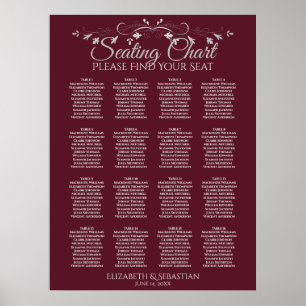 Poster Elegante 16 Gráfico de Assentos de Casamento de Bo