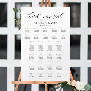 Poster Elegante 17 Mesa Encontre seu gráfico de assentos