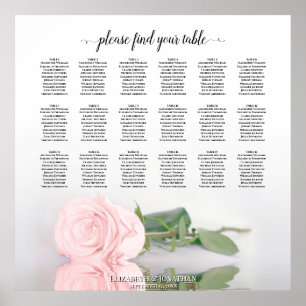 Poster Elegante 18 Gráfico de Casamento Rosa Rosa Rosa R