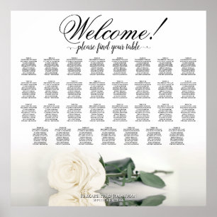 Poster Elegante 31 Gráfico de Casamento de Rosa Branca de