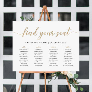 Poster Elegante 4 Mesa Encontre seu gráfico de assentos