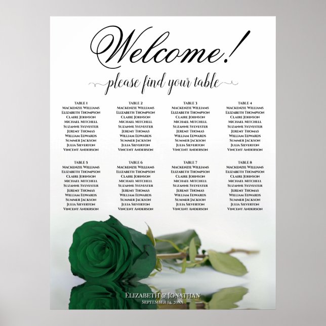 Poster Elegante 8 Mesa Emerald Green - Rosa (Frente)