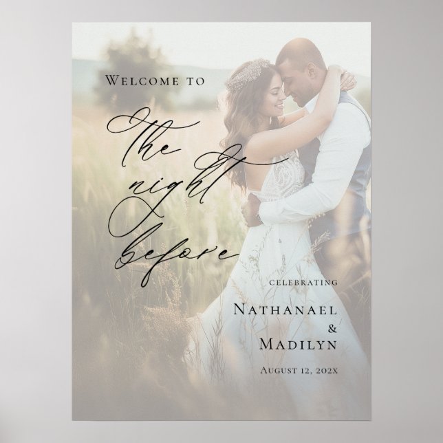 Poster Elegante A Noite Antes do Ensaio Fotográfico (Frente)