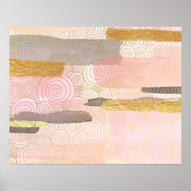 Poster Elegante Abstrato de Waves de Estilo Japonês Traba (Frente)