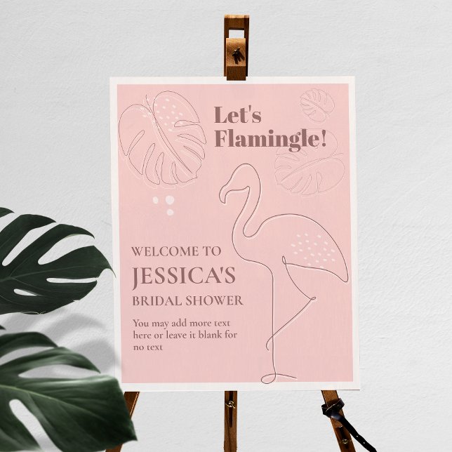 Poster Elegante Abstrato deixa flamingle (Criador carregado)