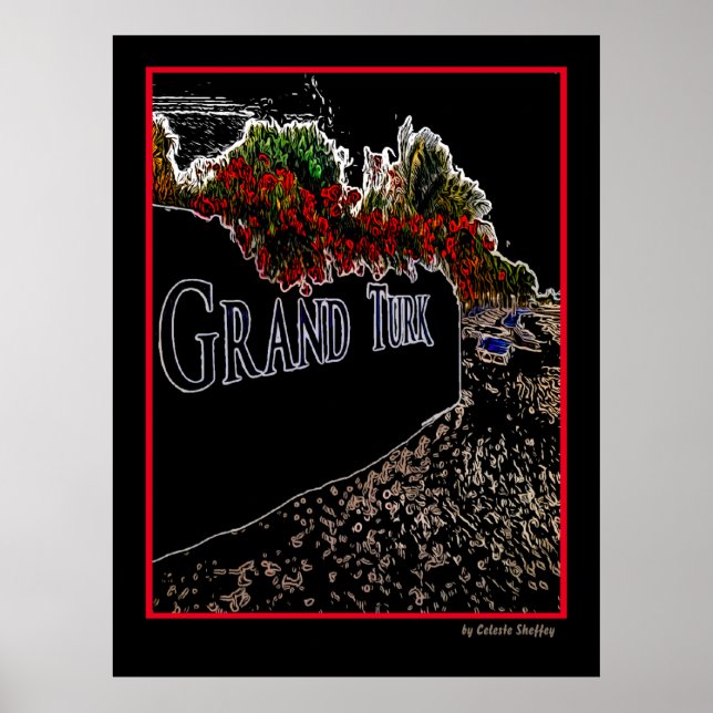 Poster Elegante Abstrato Grand Turk (Frente)