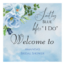 Elegante Algo Chá de panela Azul Bem-vindo