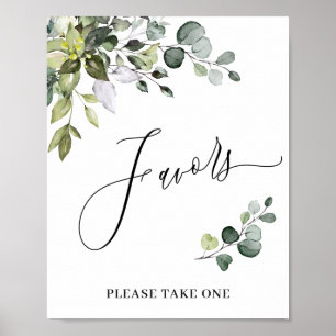 Poster Elegante Aquarela Eucalyptus Favorece Sinal de Cas