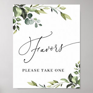 Poster Elegante Aquarela Eucalyptus Favorece Sinal de Cas