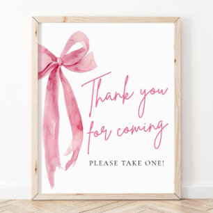 Poster Elegante Arco Cor-De-Rosa Blush Obrigado Por Ter V