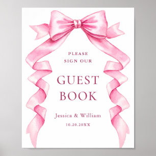 Poster Elegante Arco Rosa Nosso Guestbook Sinal De Casame