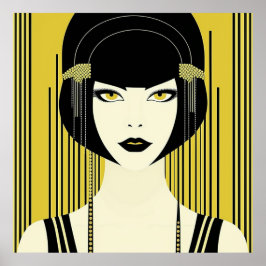 Poster Elegante Art Deco Flapper