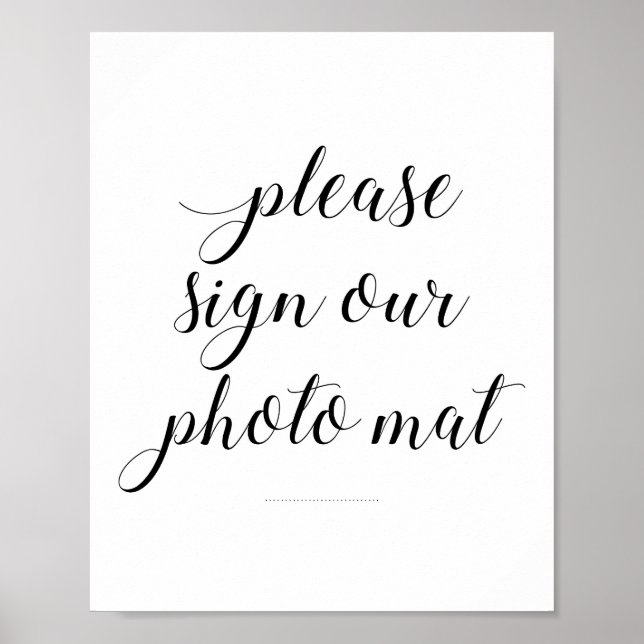 Poster Elegante - Assinar Nosso Sinal De Casamento Da Mat (Frente)