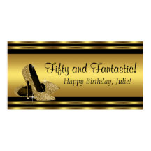 Elegante Banner de Aniversário com Salto Alto Dour