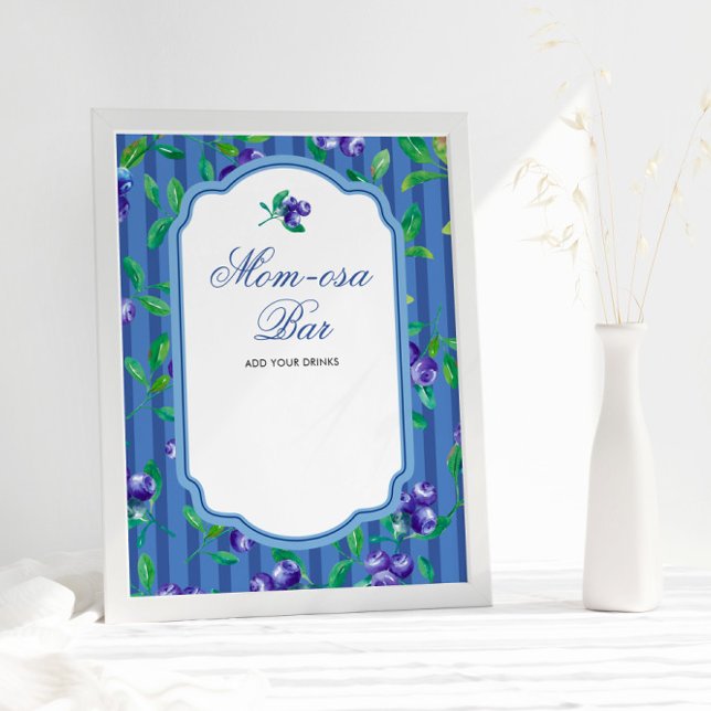 Poster Elegante Berry Sweet Blueberry Bar Momosa (Criador carregado)